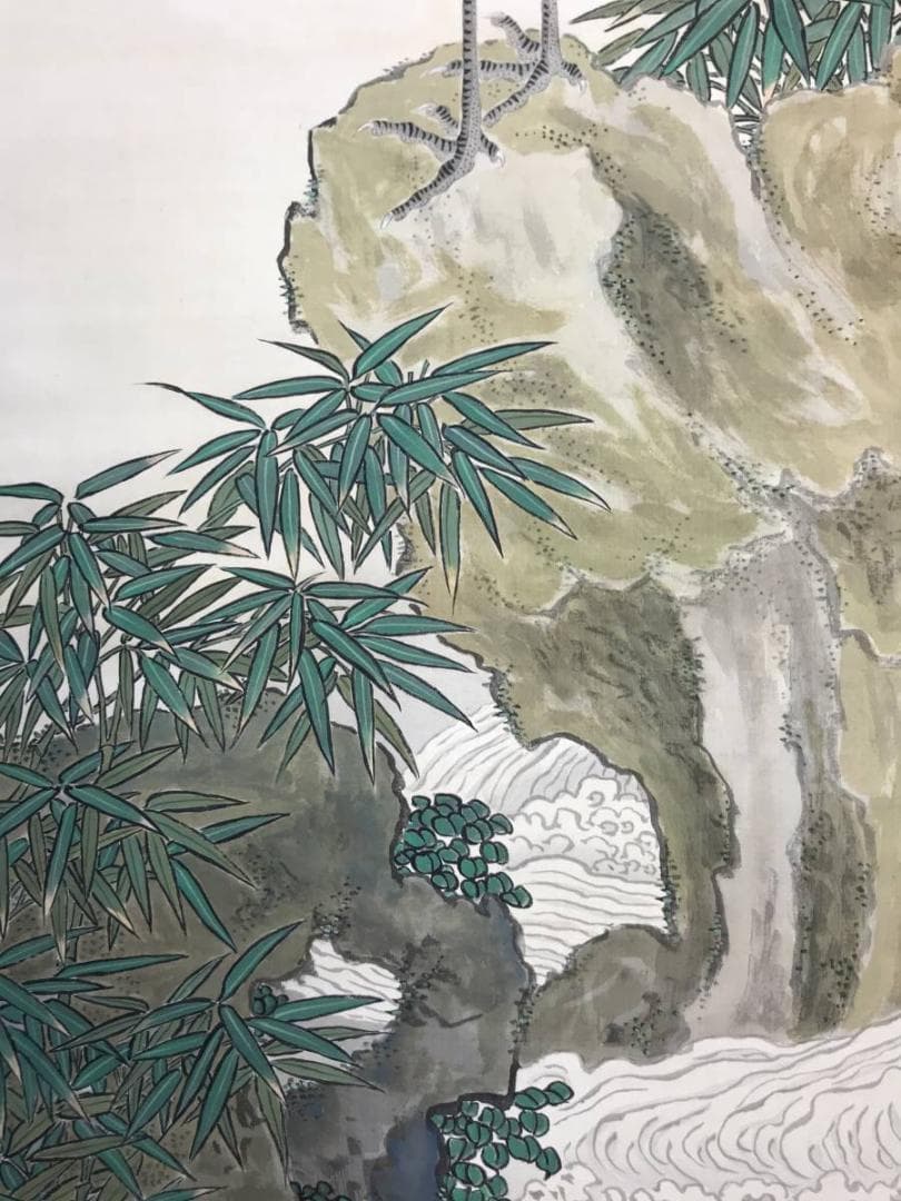 【真作】永年/寿老人竹鶴図/人物図/花鳥図/三幅対/掛軸/名家伝来/AC-787