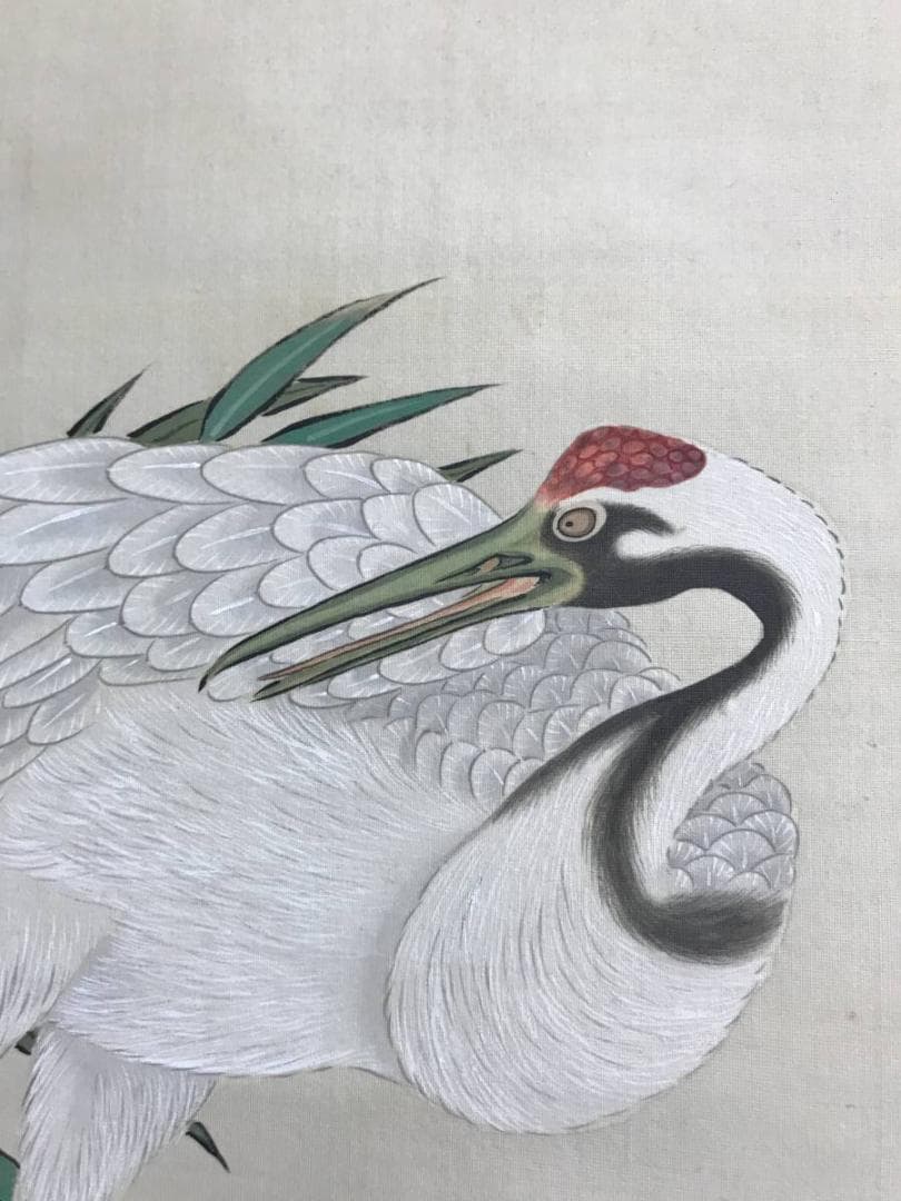 【真作】永年/寿老人竹鶴図/人物図/花鳥図/三幅対/掛軸/名家伝来/AC-787