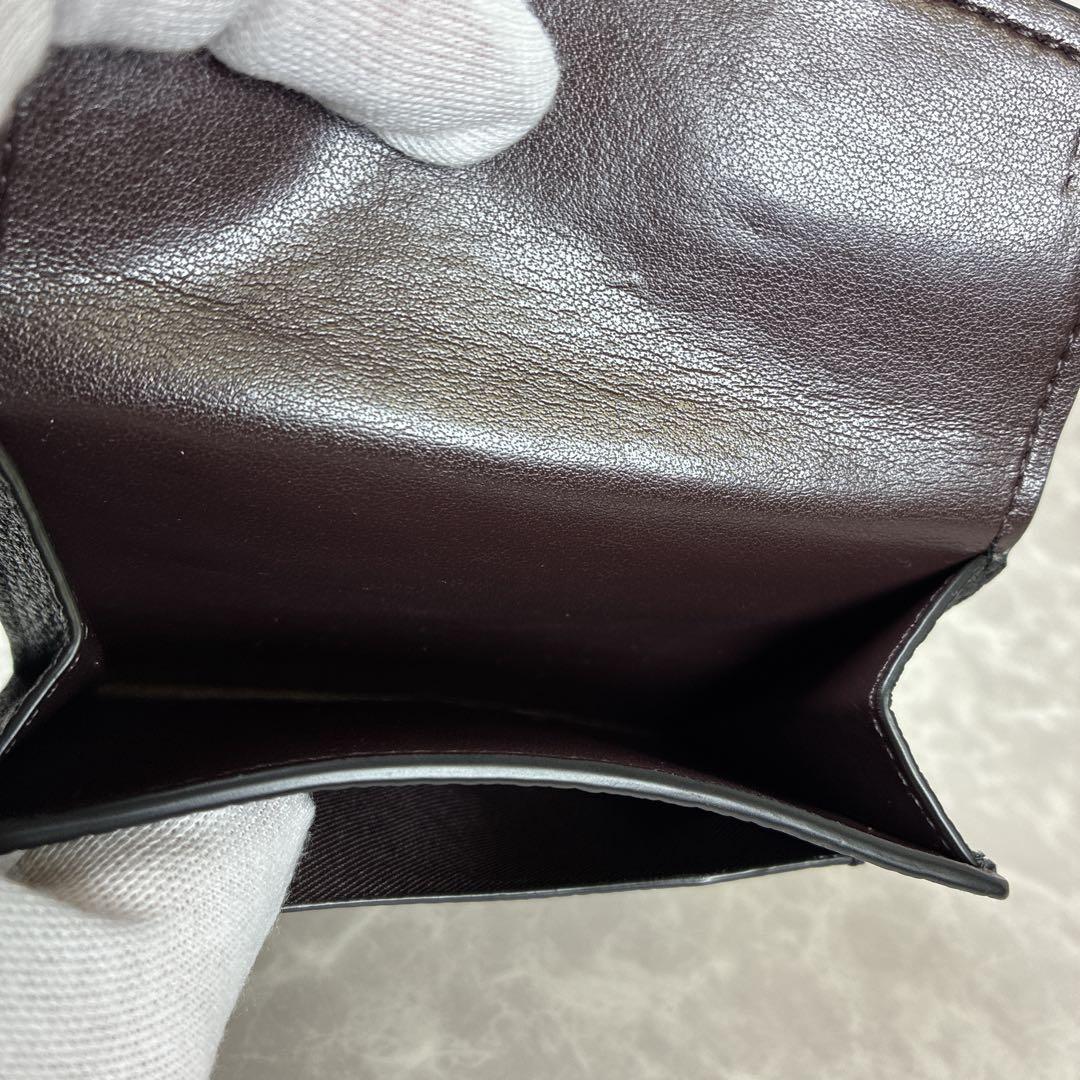 COACH タビースモールウォレット ブラック レザー コンパクト 二つ折り財布