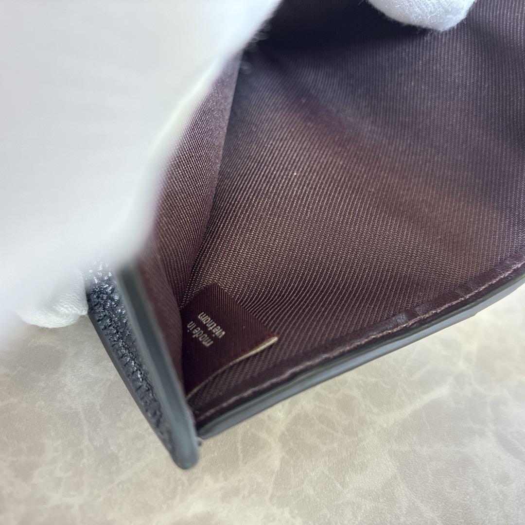 COACH タビースモールウォレット ブラック レザー コンパクト 二つ折り財布