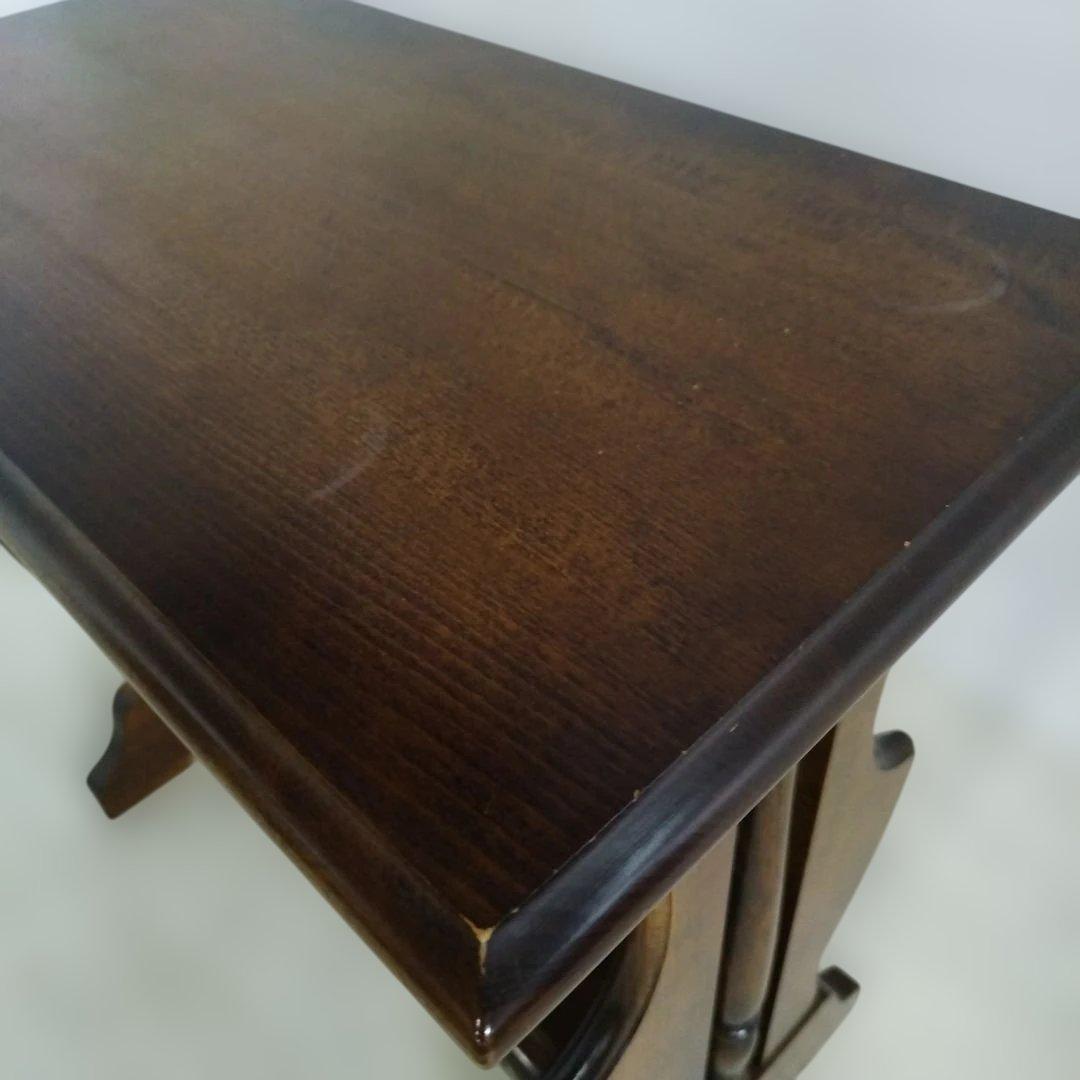 【引取り歓迎】カリモク コロニアル サイドテーブル マガジンラック付き