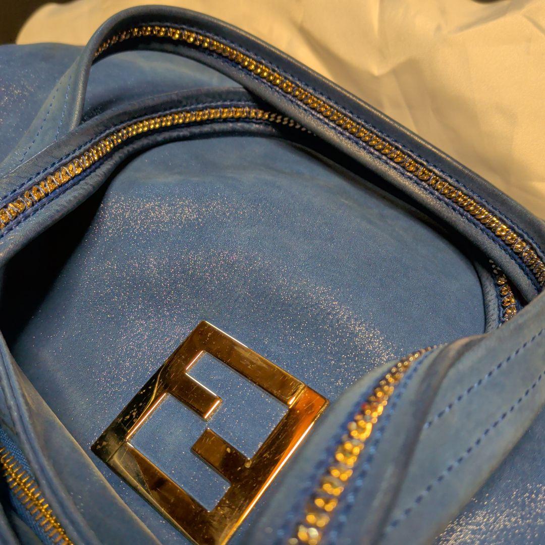 Fendi 青 レザー ハンドバッグ