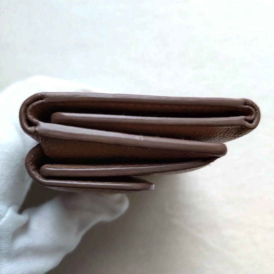 MIUMIU 三つ折り財布 コンパクトウォレット ゴールドロゴ ピンクベージュ