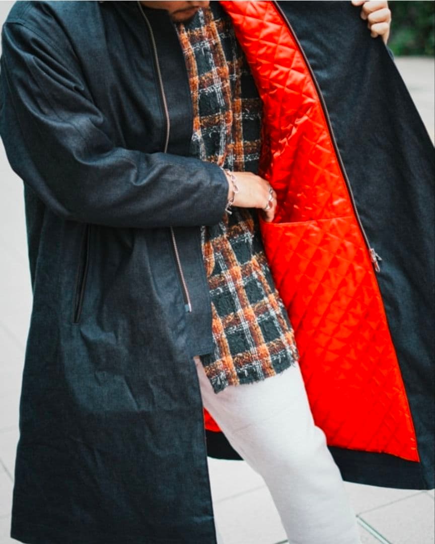 石*田様 デニム風ロングコート BURNABOINNE