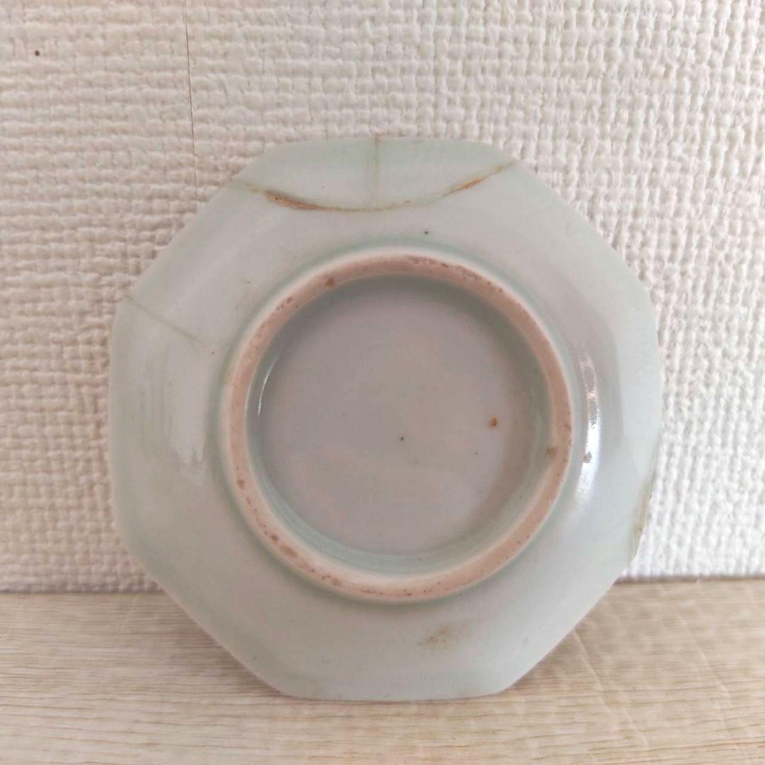 お値下げしました、三枚組　古伊万里　色絵　紅毛人　南蛮人　八角豆皿　②