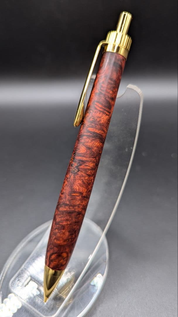 449ペン工房翌檜　極上　本花梨　瘤杢　木軸シャーペン　ボールペン