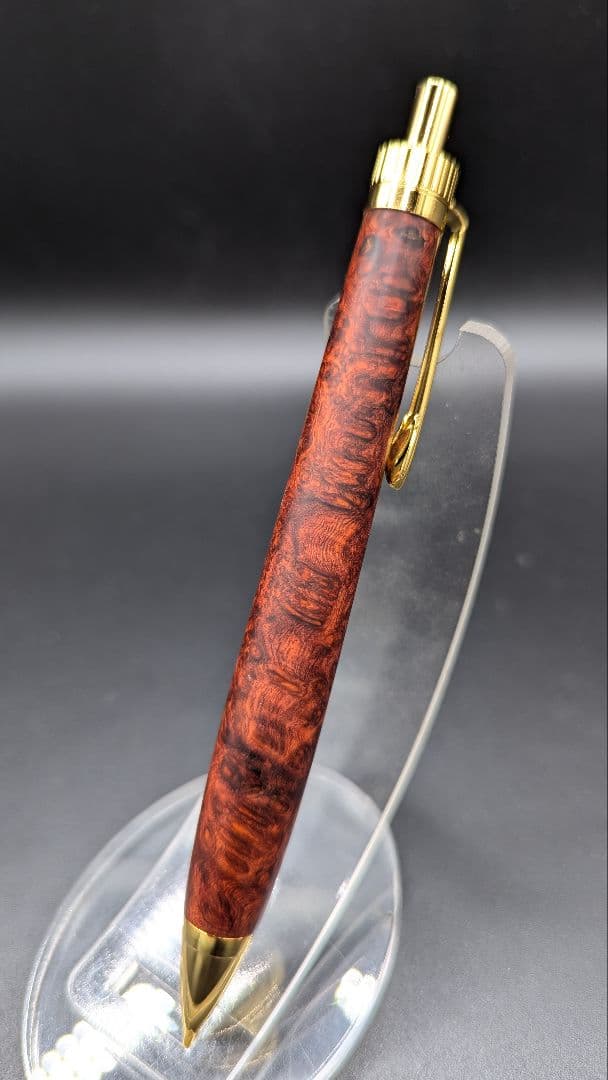 449ペン工房翌檜　極上　本花梨　瘤杢　木軸シャーペン　ボールペン