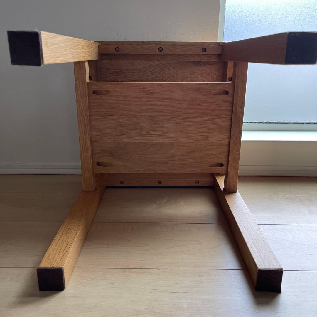 無印良品 オーク無垢材 サイドテーブル ベンチ スツール 椅子 チェア ③