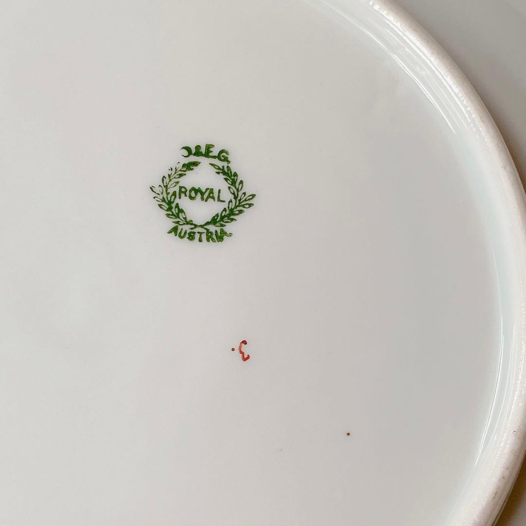 アンティーク　プレート　手描き　金彩　 薔薇　オーストリア