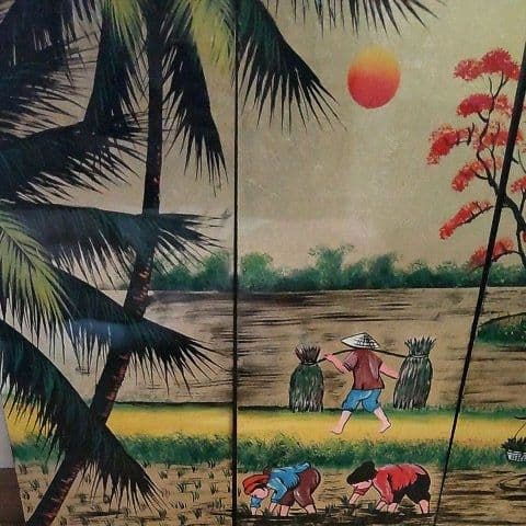 ベトナム木製 壁掛絵画