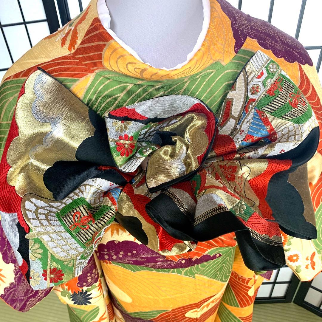 【りっこ　】【良好】振袖　正絹100% フルセット　155cmほどの方へ。