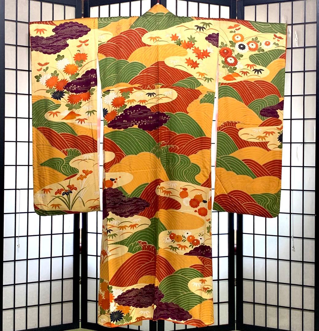 【りっこ　】【良好】振袖　正絹100% フルセット　155cmほどの方へ。
