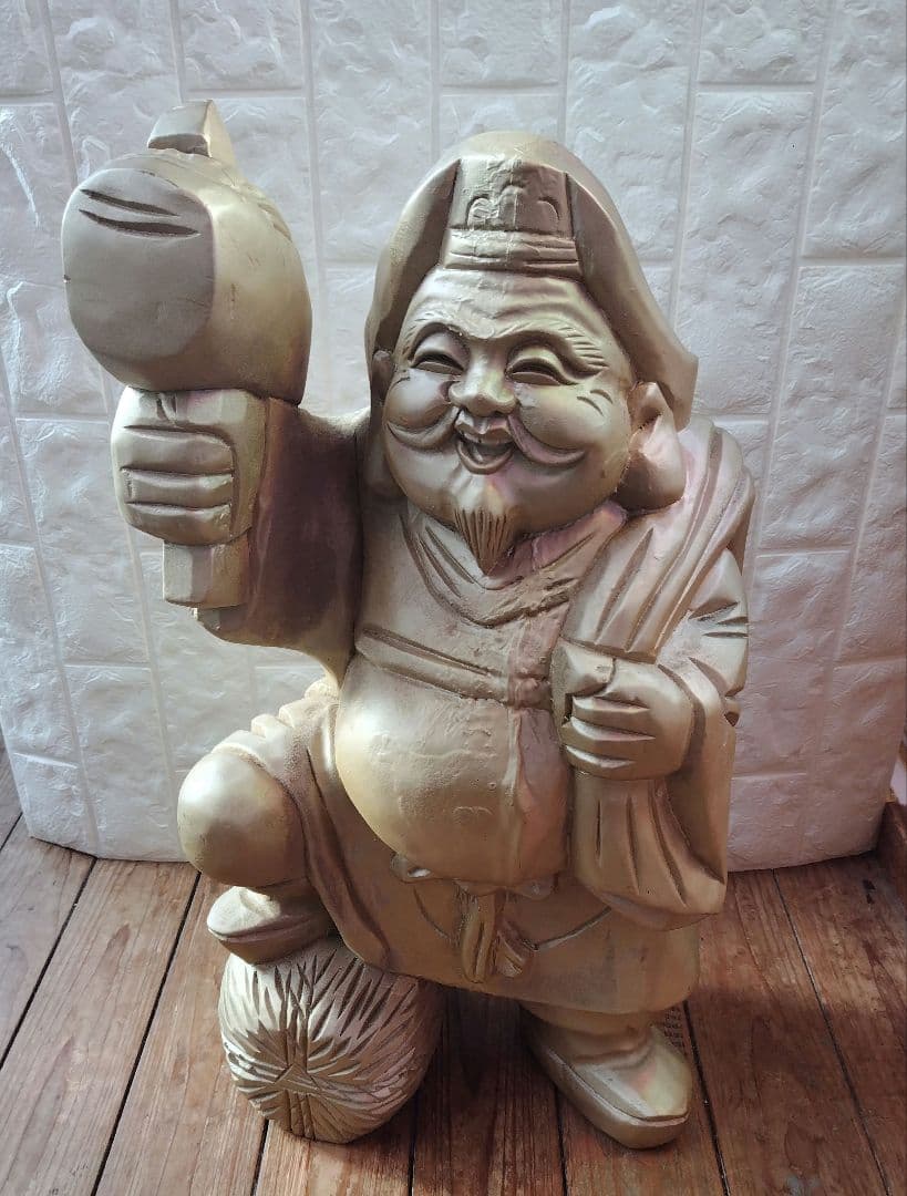 木彫り 大黒天 Statue Lucky God Vintage