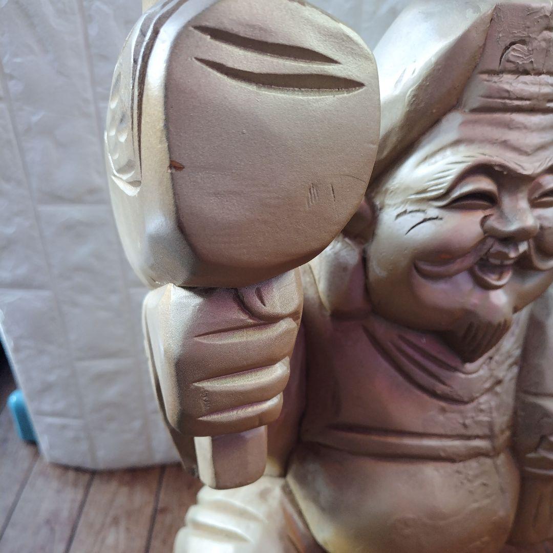 木彫り 大黒天 Statue Lucky God Vintage 彫刻 縁起物