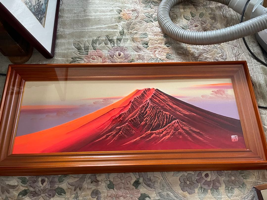 【赤富士絵画】百瀬善明作　厚盛赤富士