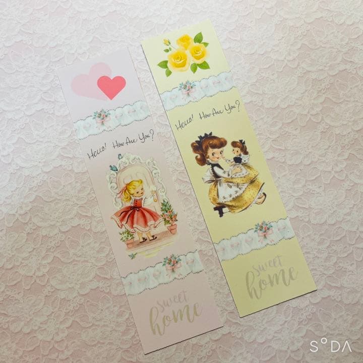 【お裾分けファイル】レトロガールロングタグ（上質紙）10シート