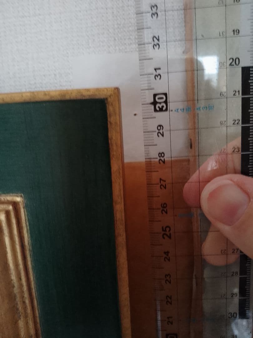 果物の静物 油彩画 緑と金のフレーム