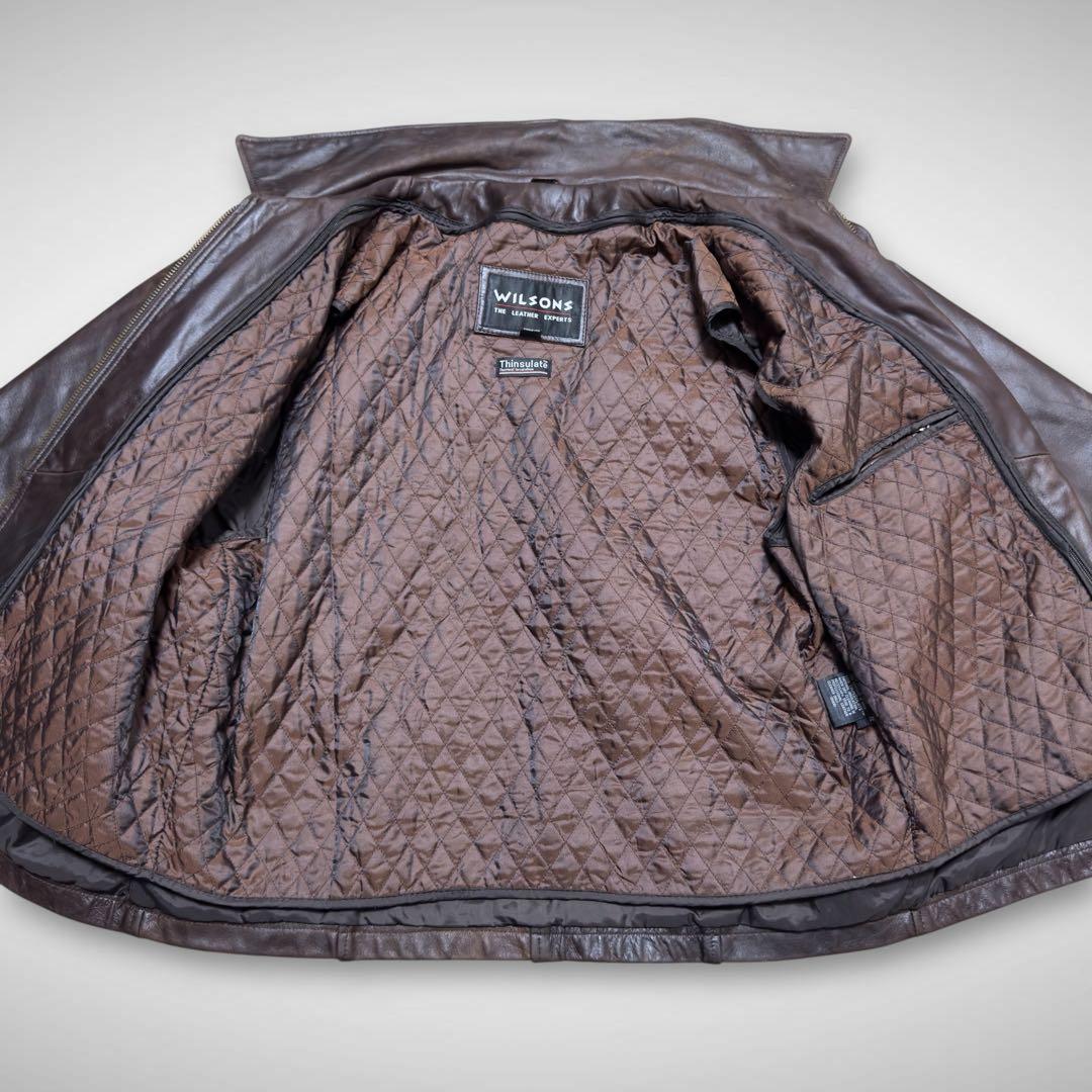 シングルライダースレザージャケット ドリズラージャケットチョコレートブラウン短丈