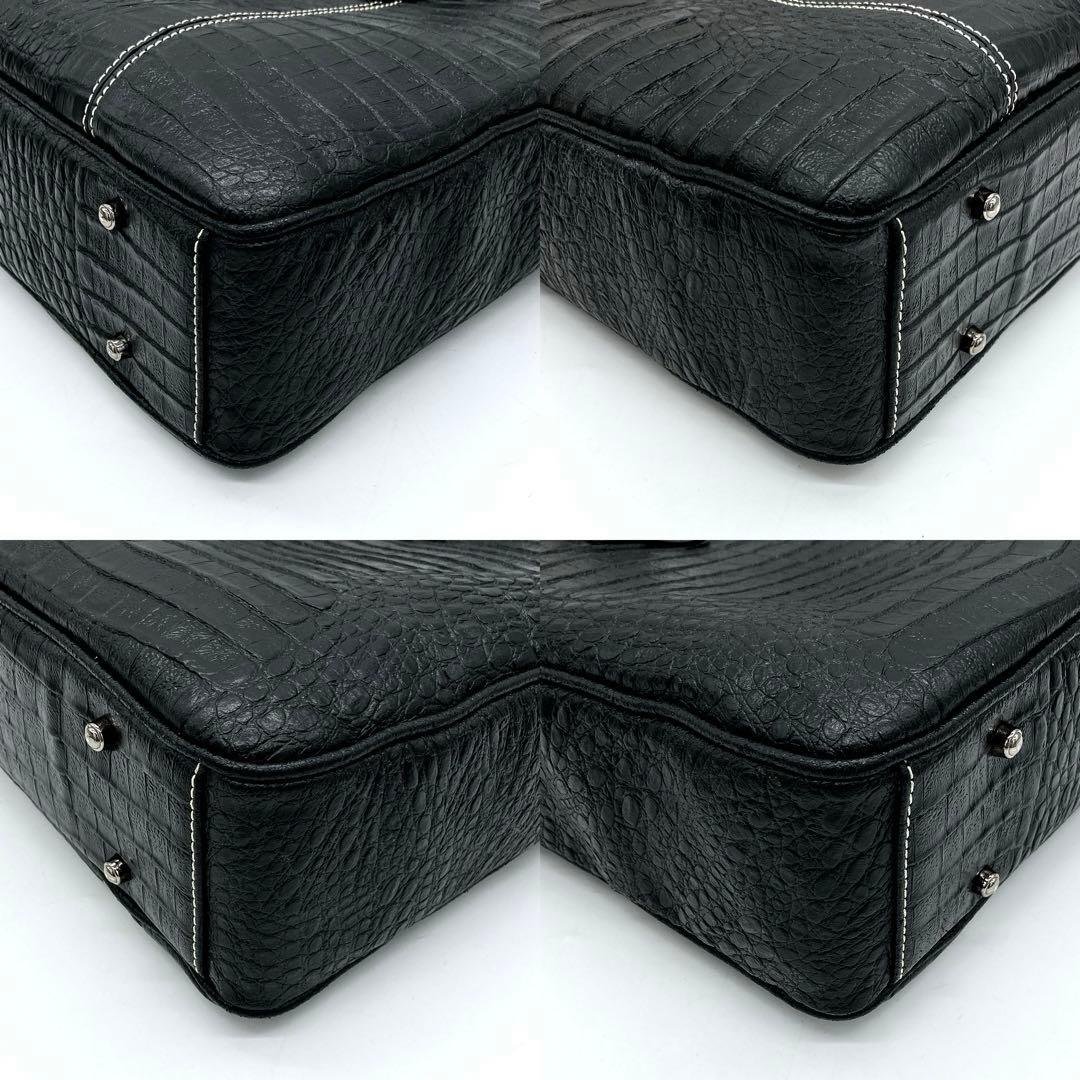 美品【クロコダイル本革】2wayバッグ　ビジネスバッグ　バイカラー