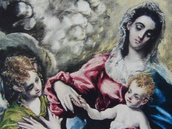 エル・グレコ、【聖イネスと聖テクラを供える聖処女】、希少豪華画集画