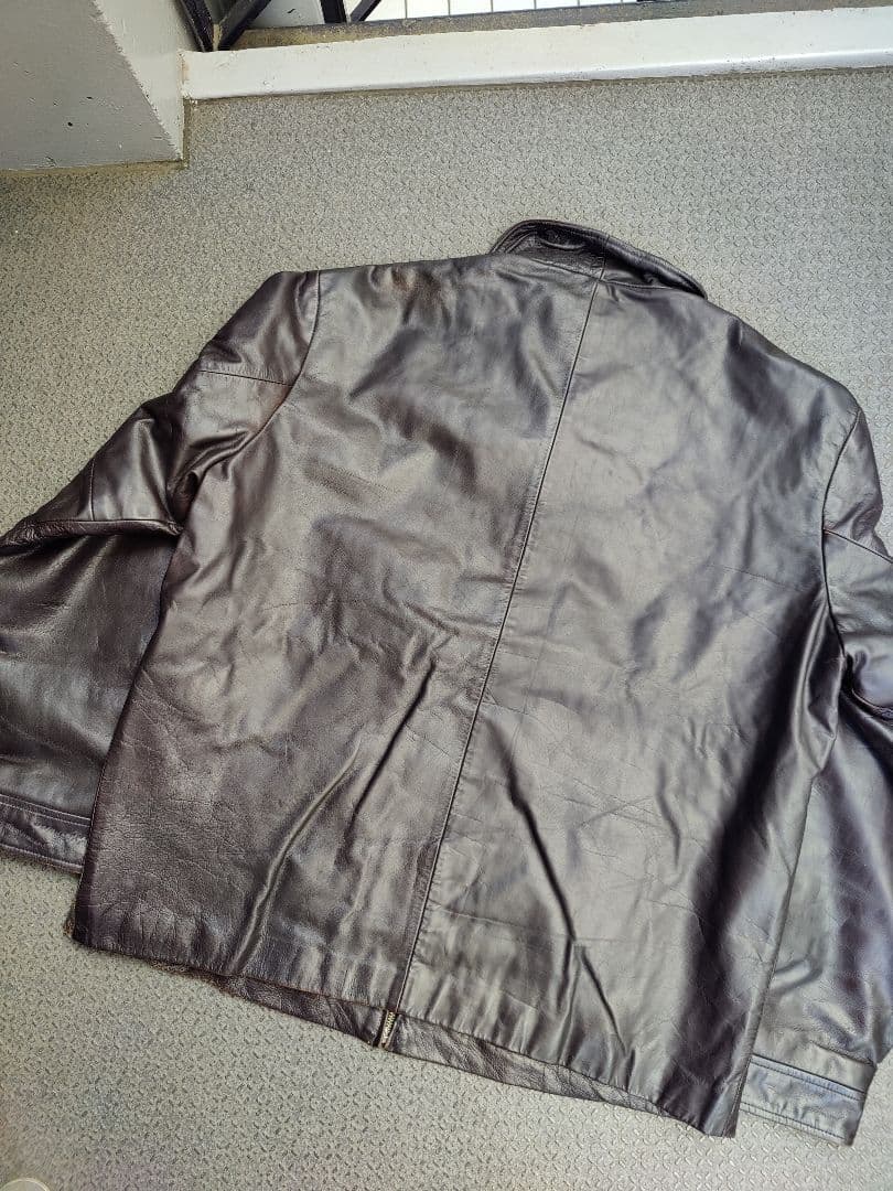 90s-00s old GAP レザー ジャケット ライダース　カーコート