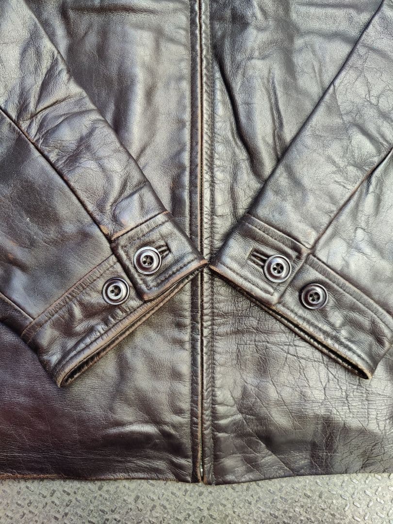90s-00s old GAP レザー ジャケット ライダース　カーコート