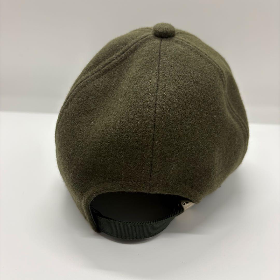 近年モデル サカイ ウール ベースボールキャップ カーキ 刺繍 Sロゴ サイズ1
