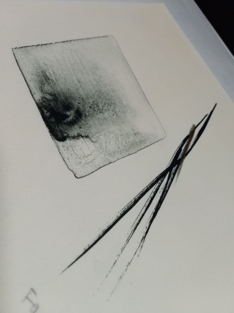 篠田桃紅 「Factio」リトグラフ　no.14/55　版画　1992年　額装品