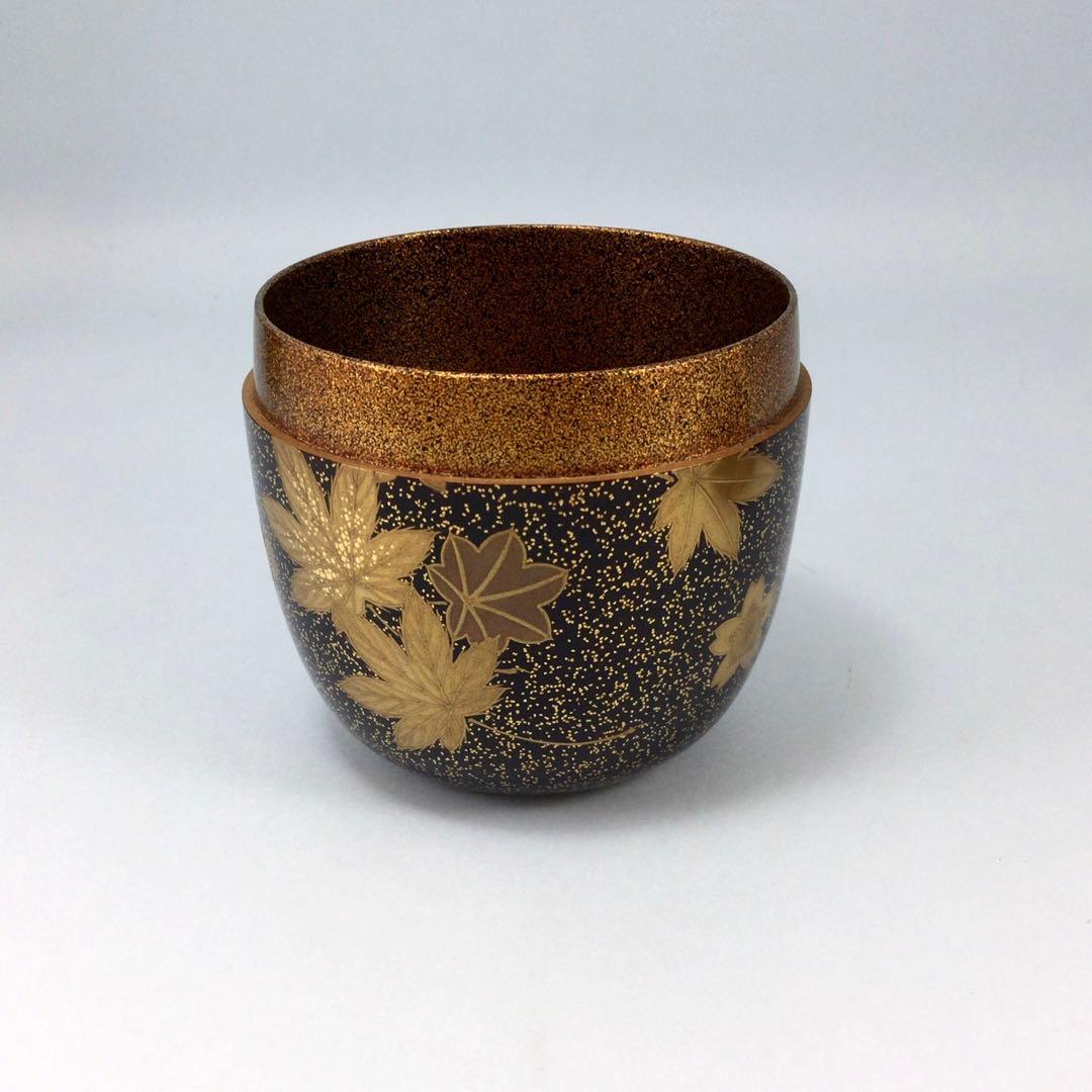 二代西村松逸　雲錦蒔絵棗　金沢の蒔絵師の薄茶器　茶道具