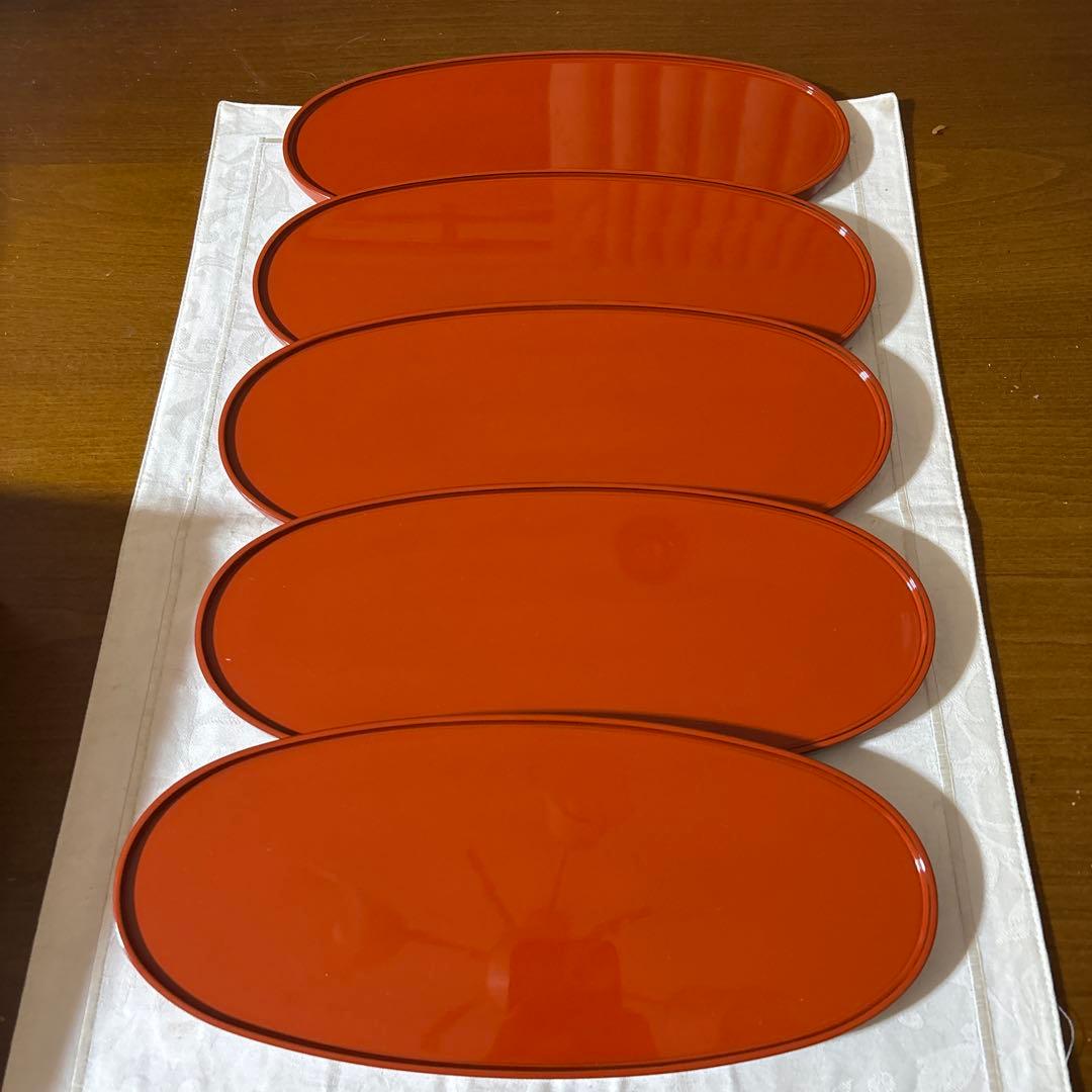 輪島塗　慶塚　お盆　 前菜盆　5客　楕円　オーバル