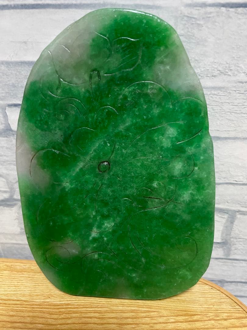 中国天然特大翡翠摆件 本物保証 清代 民国 古董品 美術品