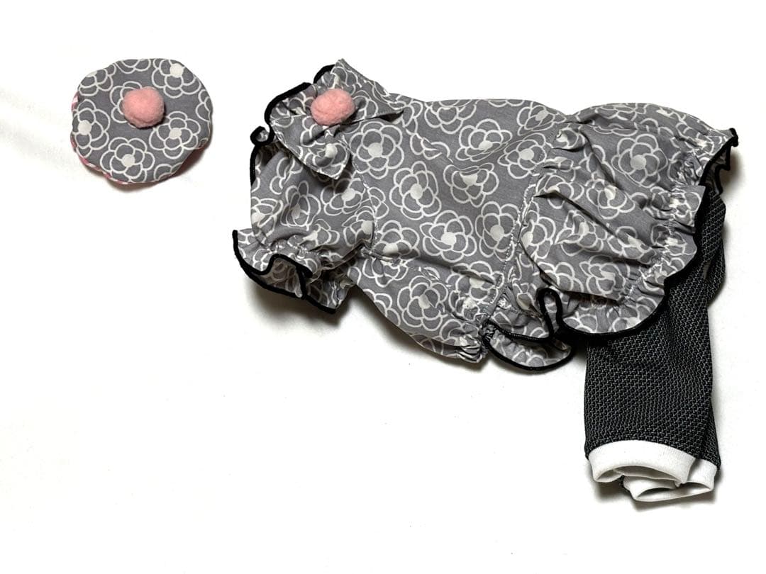 犬服ハンドメイド　新作　女の子用男の子用　スカート付き　ロンパース　2点セット