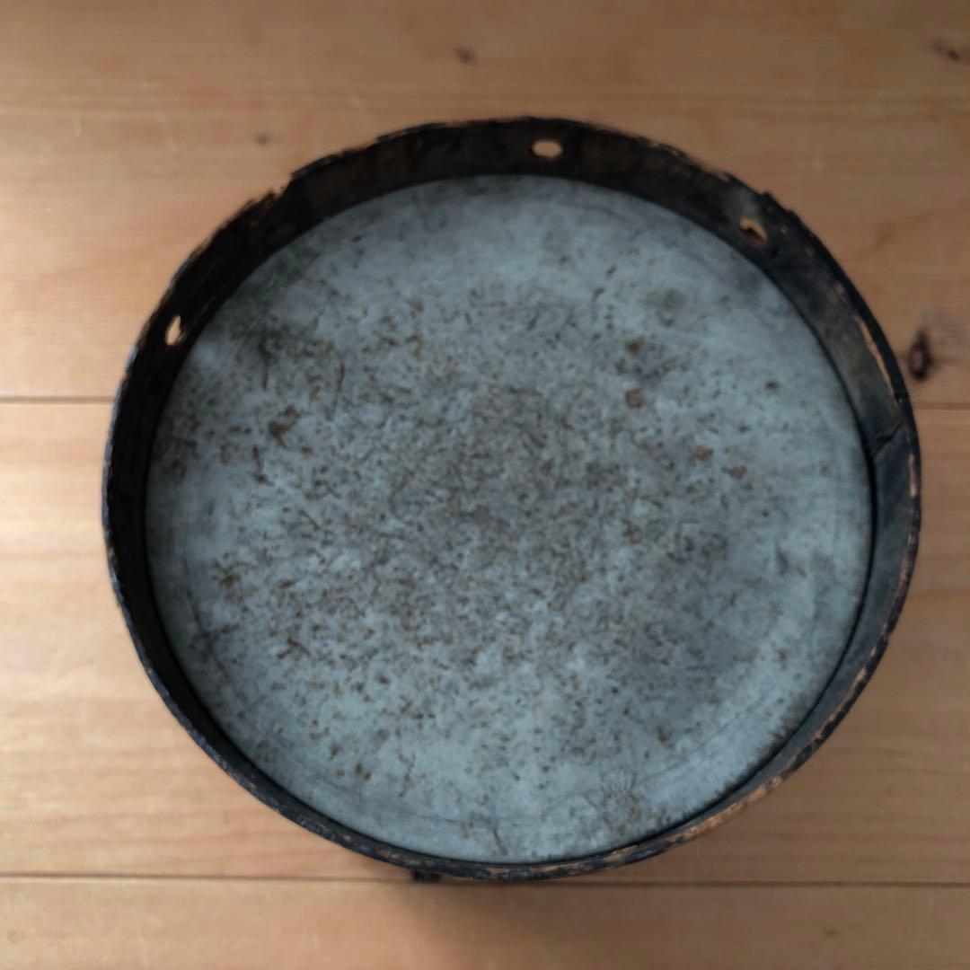 古い玩具の太鼓　木製　フランス　オブジェ　アート　蚤の市　古道具　no.153