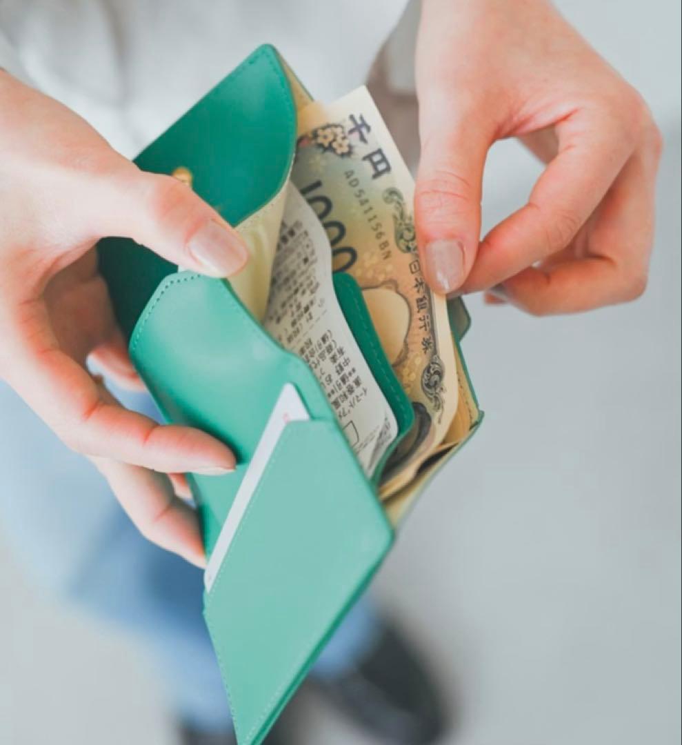 北欧暮らしの道具店　「小さく見えて収納上手」手のひらサイズの本革財布　シルバー