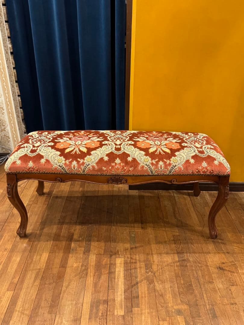 アンティーク スツール イタリア製 ハンドメイド 猫足 ロココ調 レトロ ベンチ