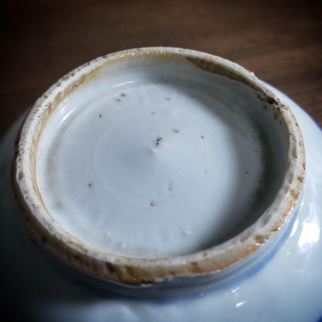 古染付　染付南京　鉢　丼　芙蓉手　中国古美術　明朝末期　欠け