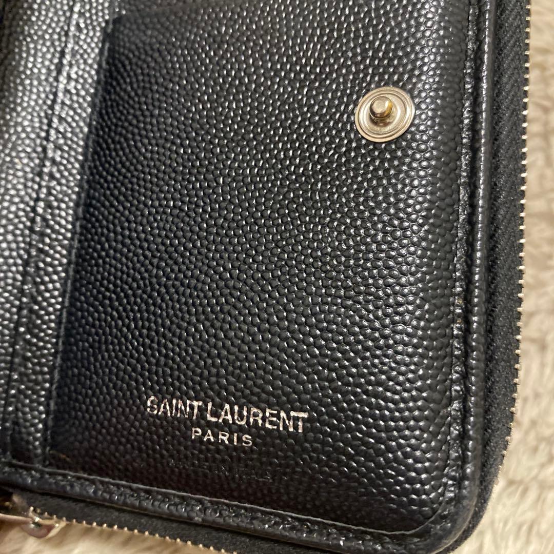 SAINT LAURENT ブラック二つ折り財布
