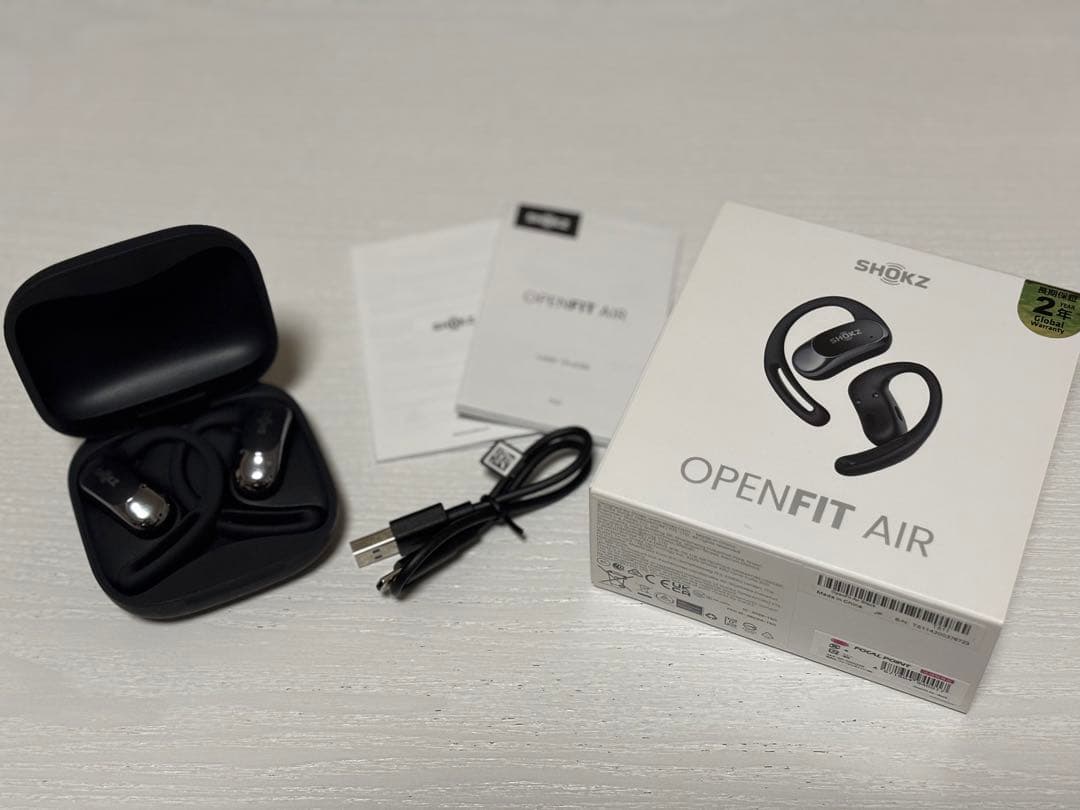 【美品】SHOKZ OPENFIT AIR ワイヤレスイヤホン　オープンイヤー