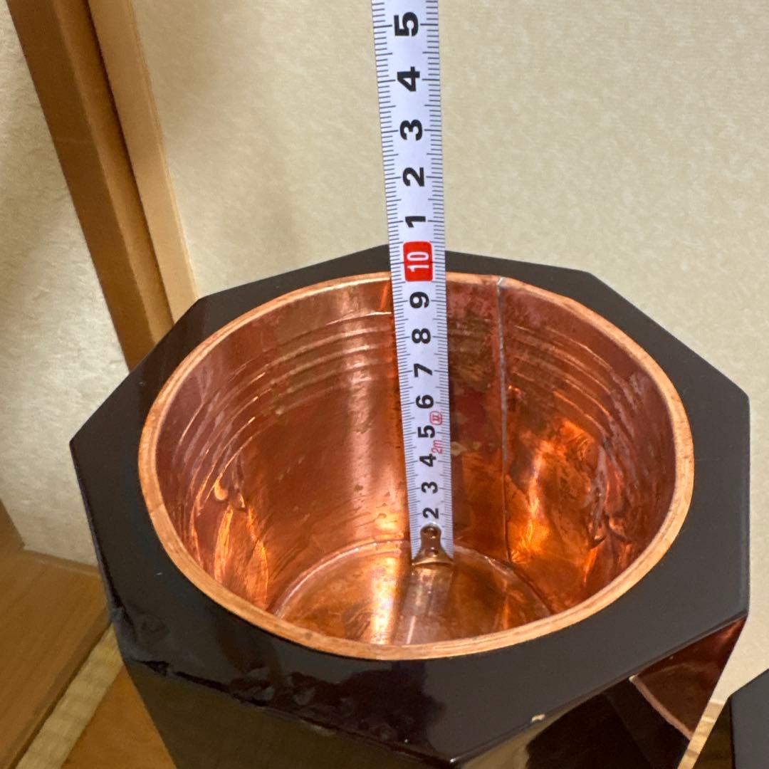 51 長二巻筒　八角長二管筒　2本セット　花入れ　生け花　未生流　御室流　花器