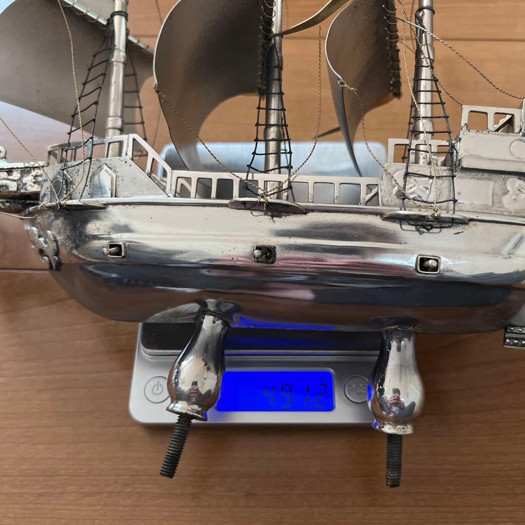 純銀製 置物 ヨット？○○船？ 現状品