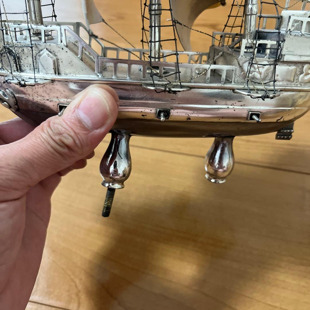 純銀製 置物 ヨット？○○船？ 現状品
