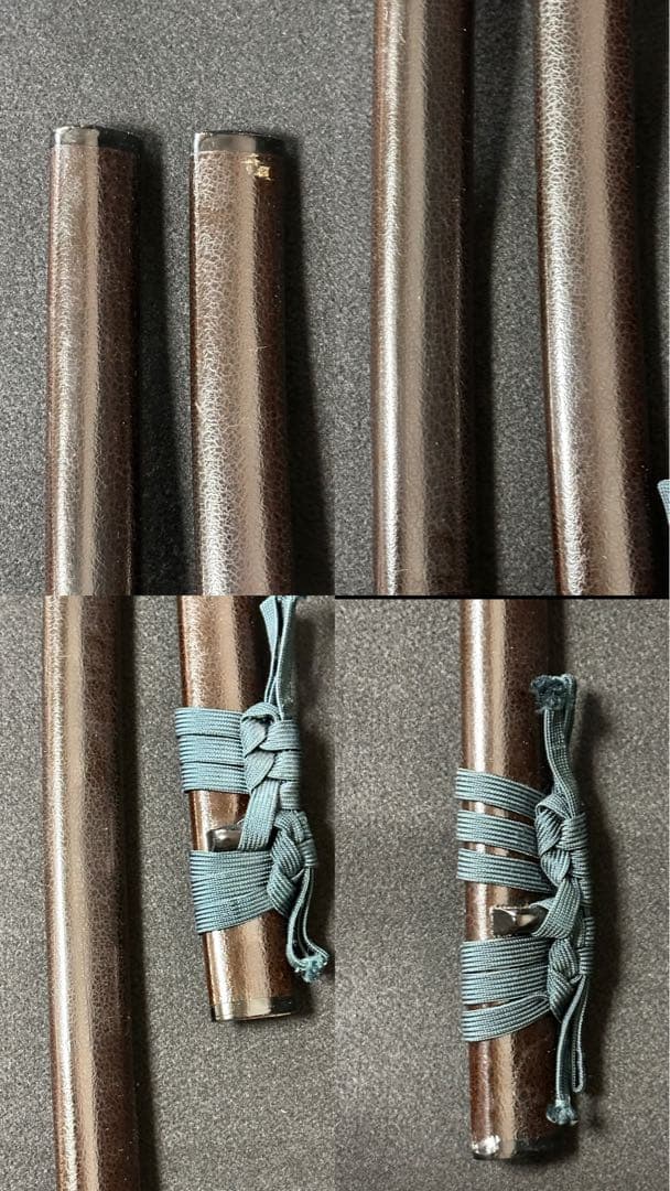 模造刀セット　打刀　脇差　鞘付長さ約69/104cm 黒鞘　25C36