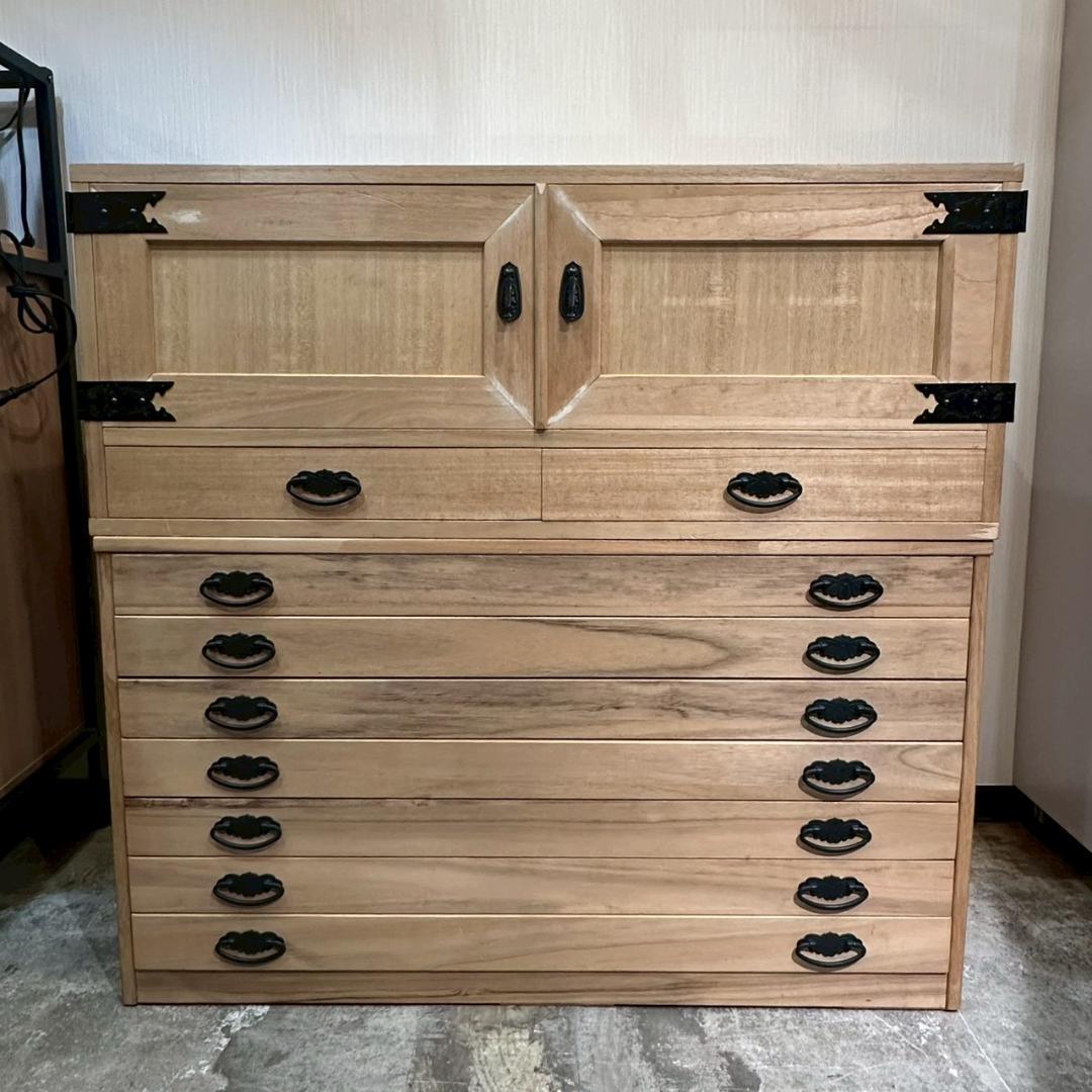 iΦ【 2個セット 】桐箪笥 タンス 和箪笥 着物収納 浅型 セパレート