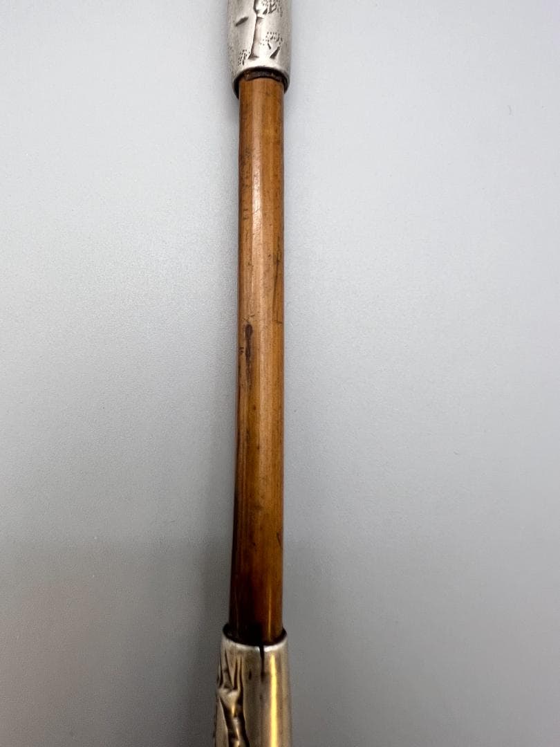 【海】純銀煙管　キセル　一山　瓢箪図　純刻印　銀細工　アンティーク　重量約37g