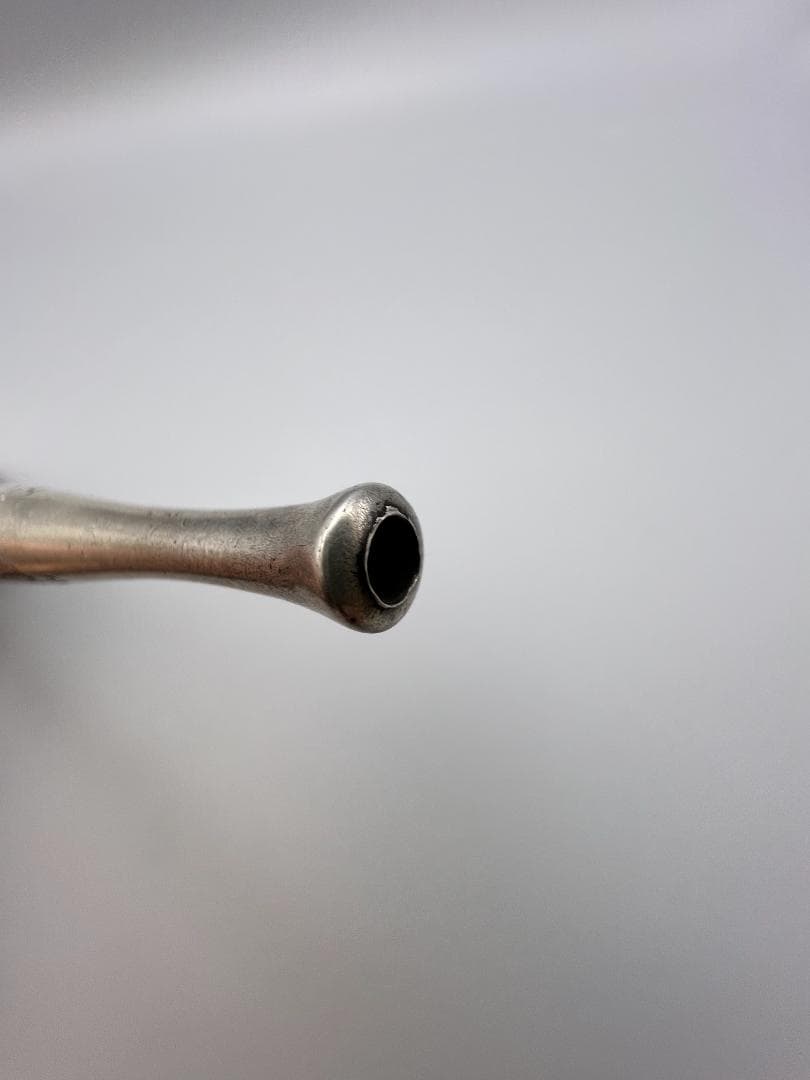 【海】純銀煙管　キセル　一山　瓢箪図　純刻印　銀細工　アンティーク　重量約37g