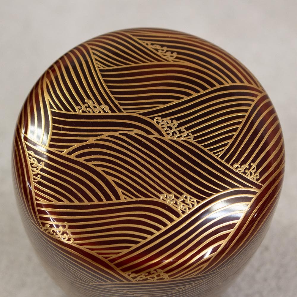 坂下雄峰 波蒔絵 大棗 茶器 茶道具 共布 共箱