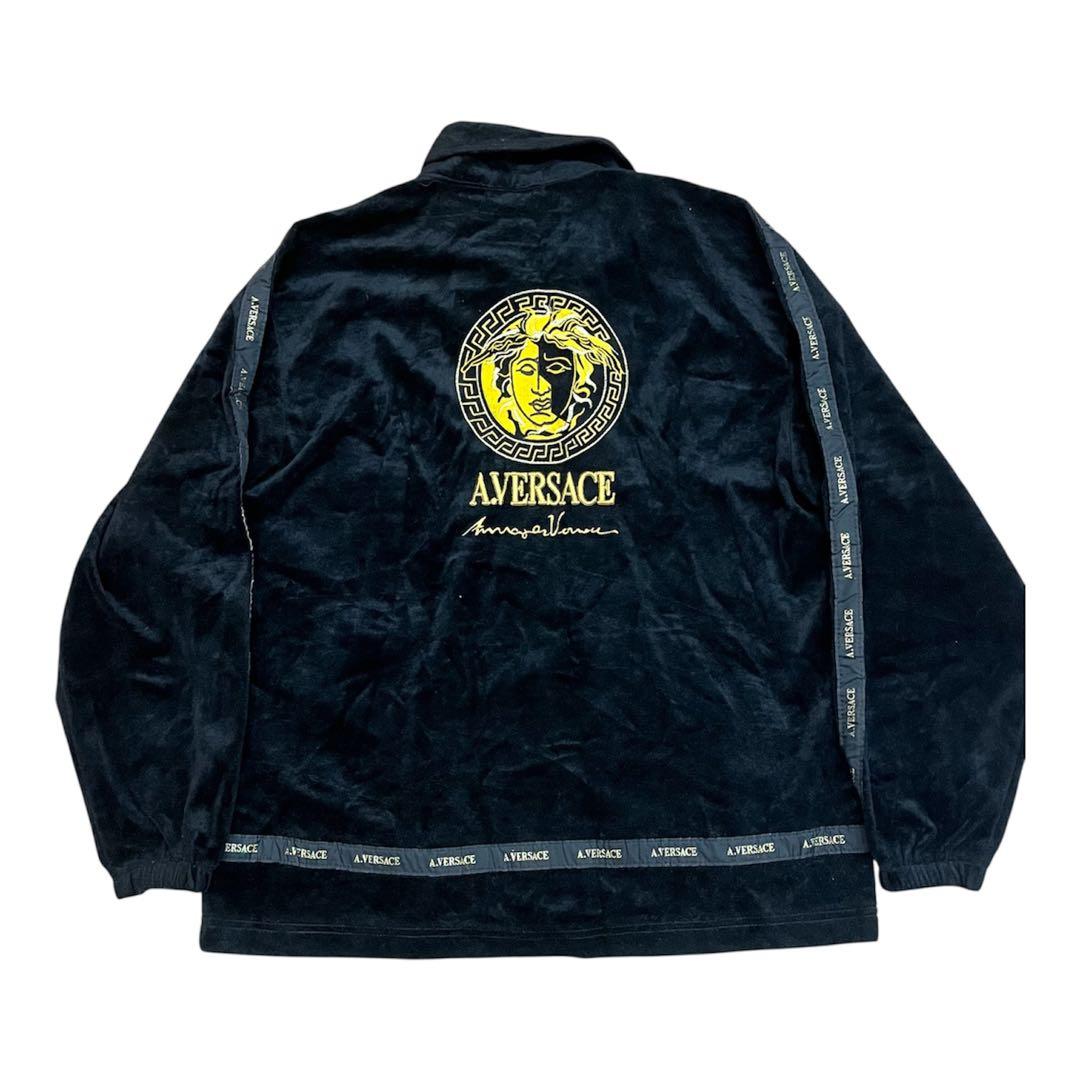美品！A.VERSACE ベロアジャケット　　ブラック　サイズフリー　オラオラ系