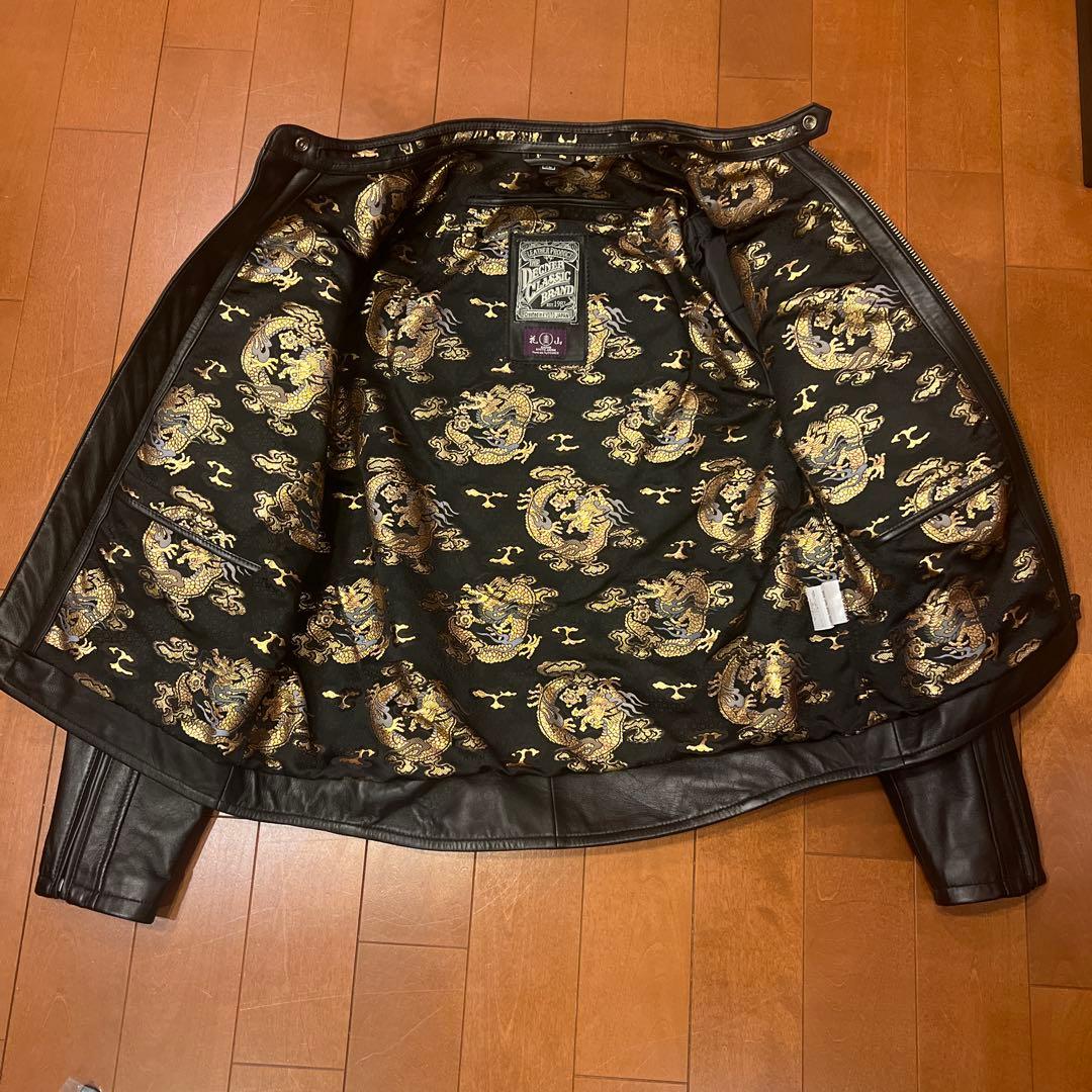 21SJ-14K DEGNER 金襴レザージャケット（雲龍）