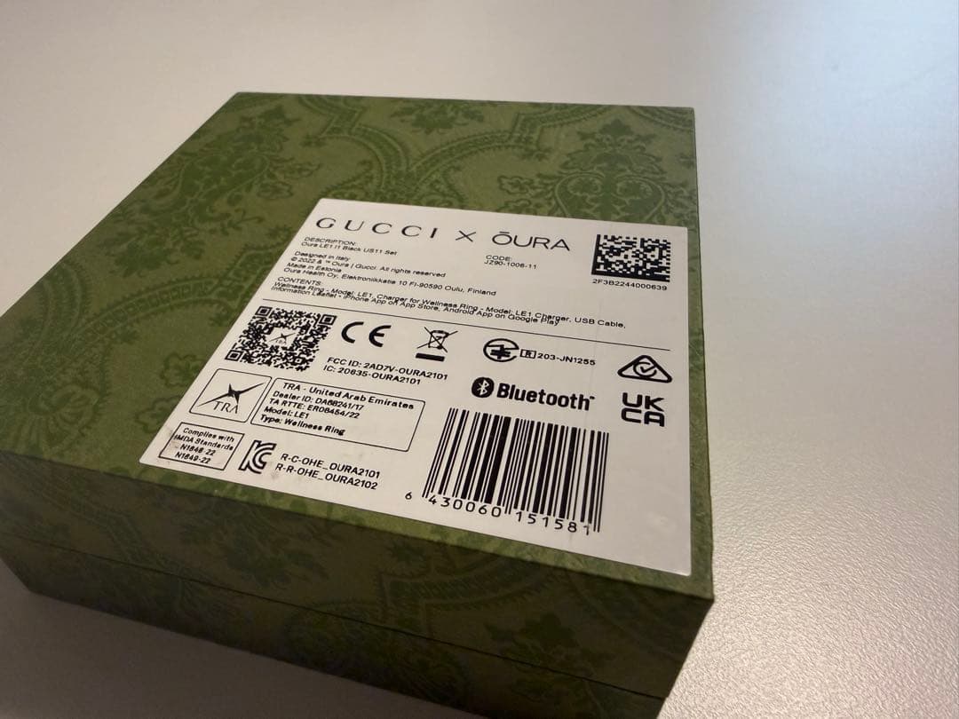 h*u様 GUCCI x OURA ブラックリング US11