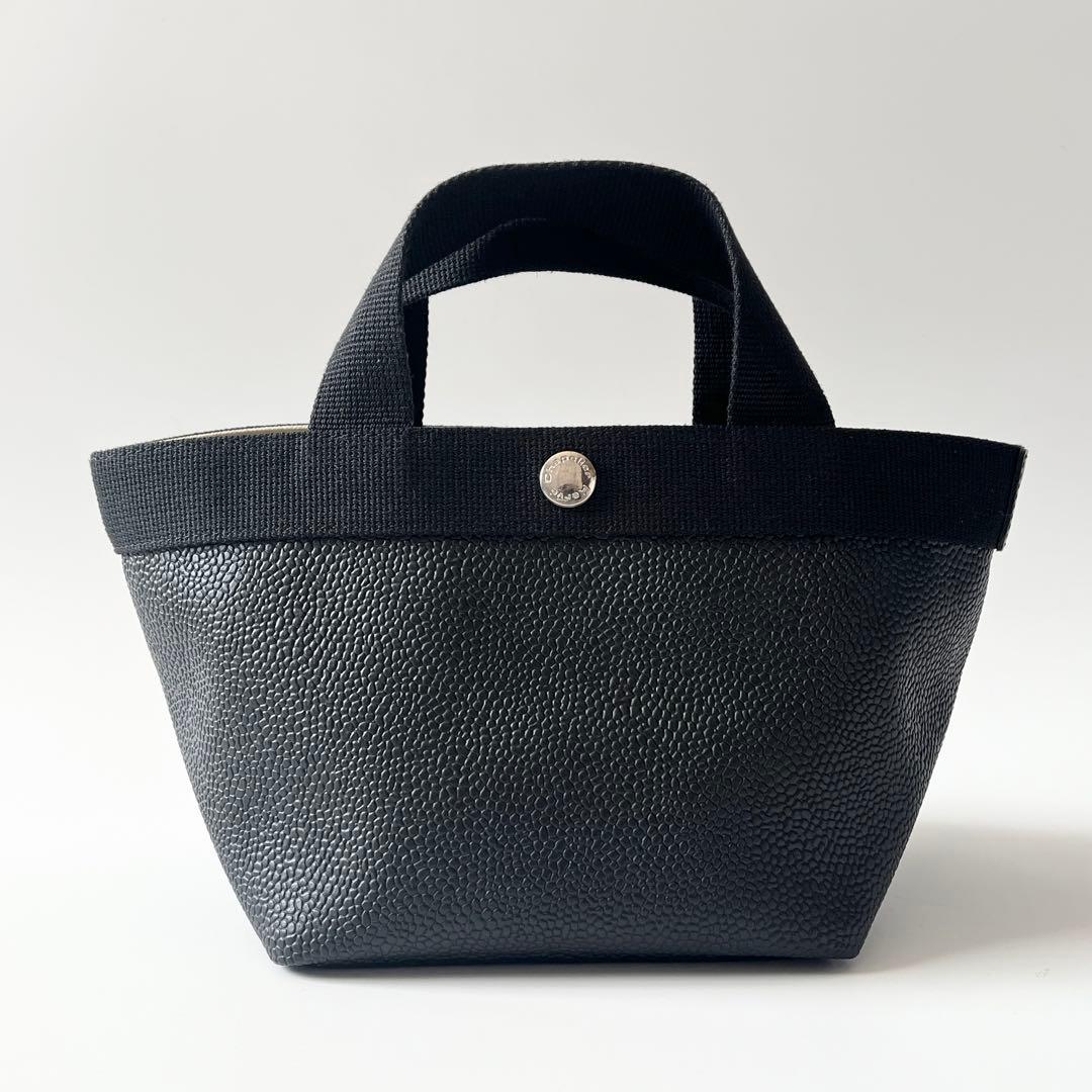 エルベシャプリエ　ハンドバッグ　701GP　コーテッドキャンバス　コットン　黒